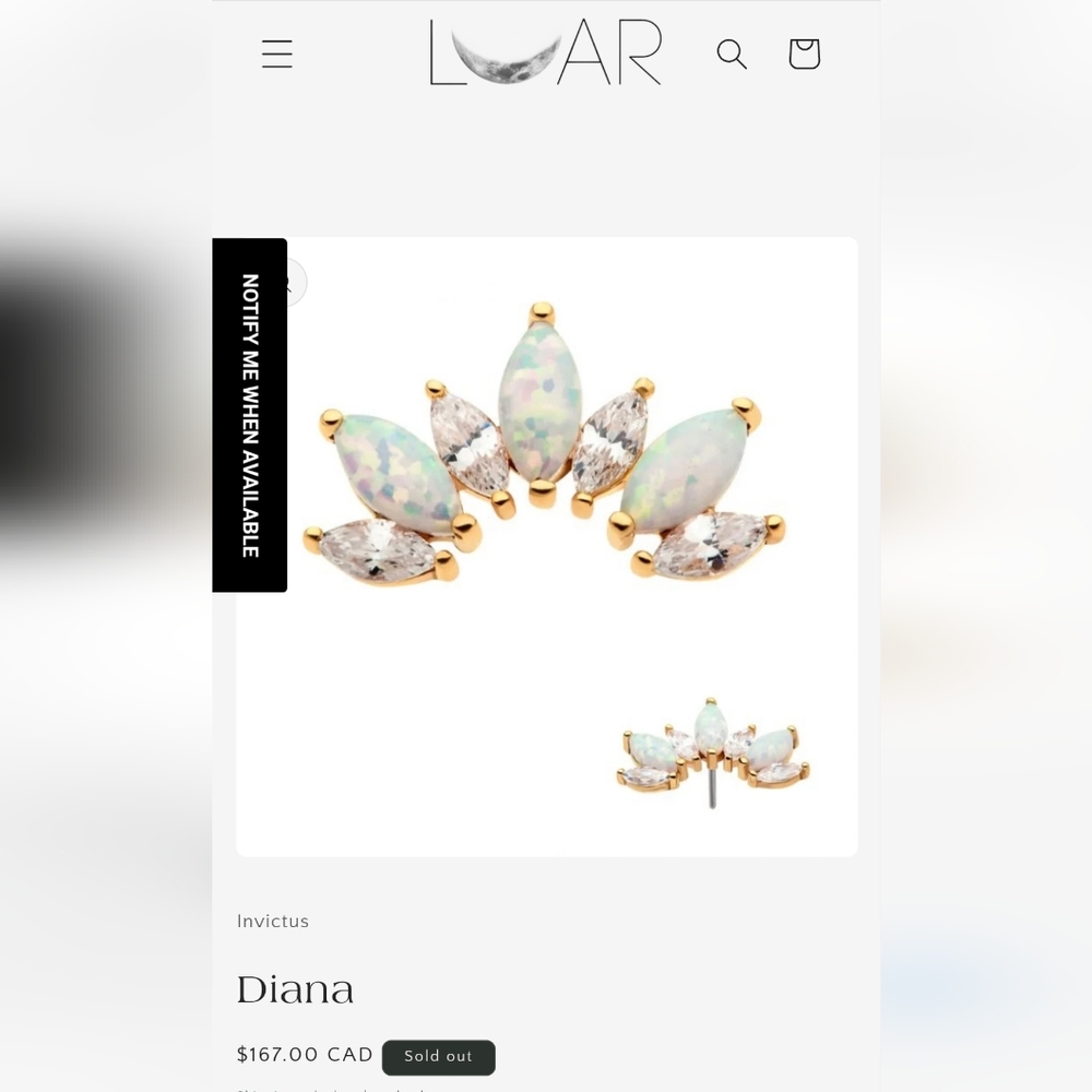 Invictus Body Jewelry "Opal"